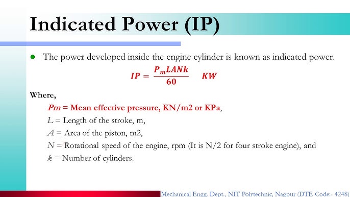 Indicated Power Formula